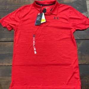Shirt: Under Armour Golf    Size: Men’s Small    Color: Red